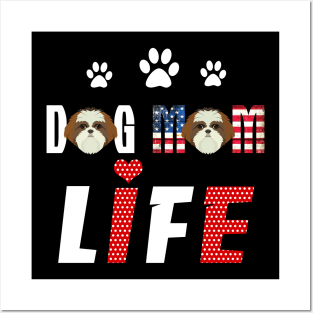 Shih Tzu Mom Life Patriotic America 4Th Of July Posters and Art